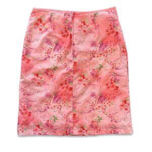 Exact Change Vintage Pink Lined Floral Machine Washable Skirt Women's Size 3